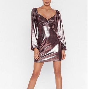 Nasty Gal Collection,  Metallic Shimmer Dress, Size:10, EUC!!